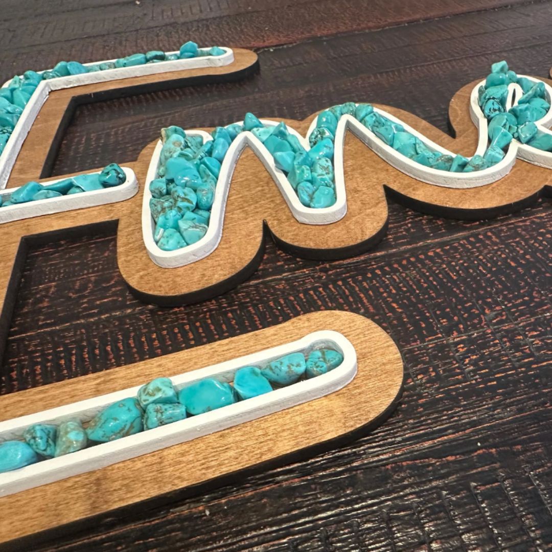 Custom Name Sign - Turquoise Stone