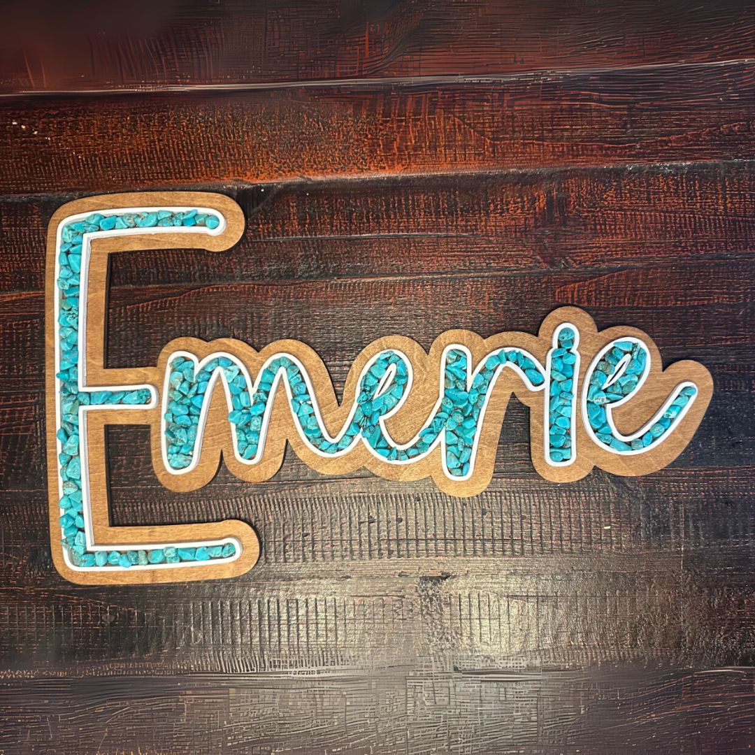 Custom Name Sign - Turquoise Stone