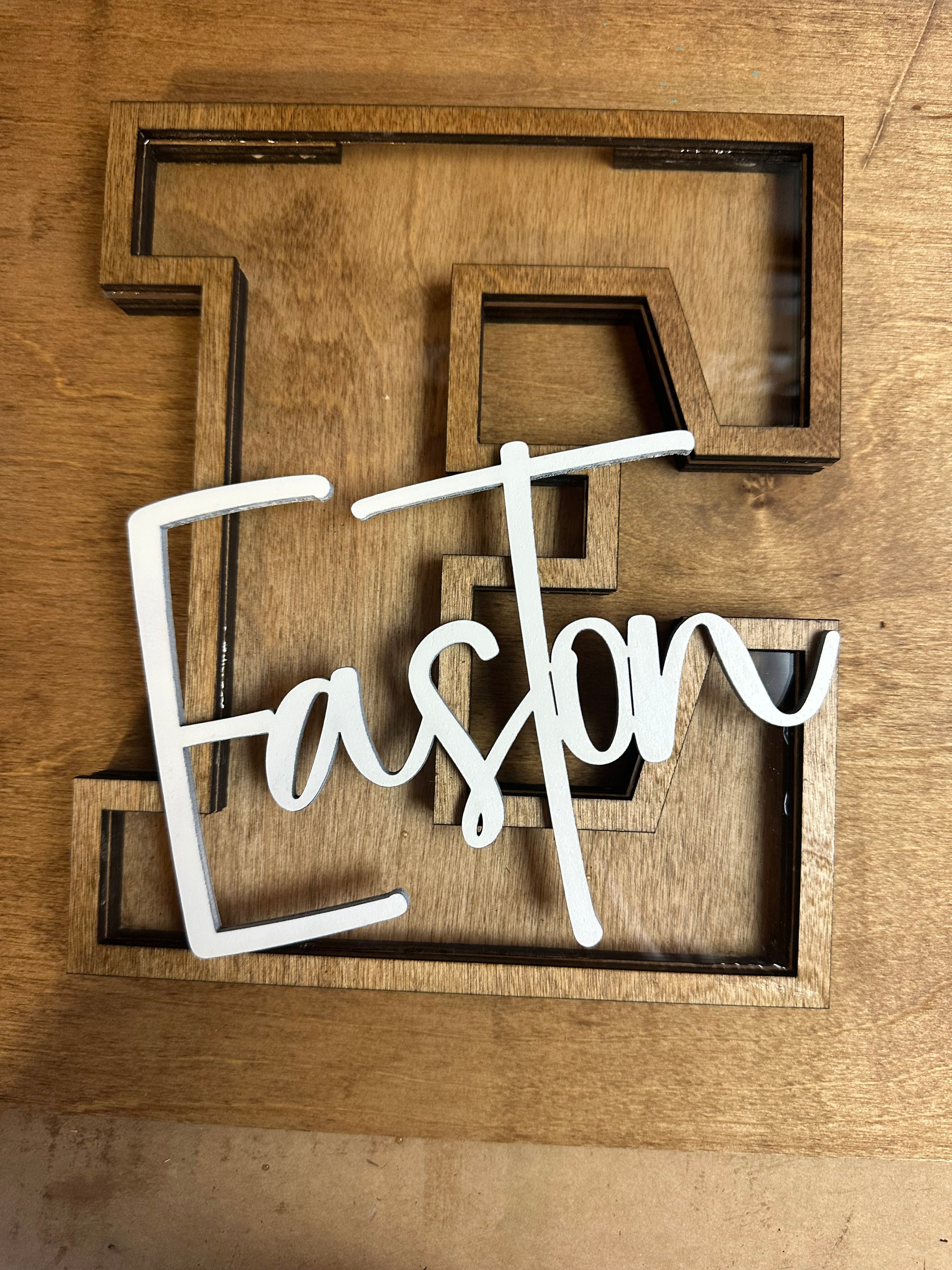 Personalized Initial Piggy Bank: Custom Wood Coin Bank