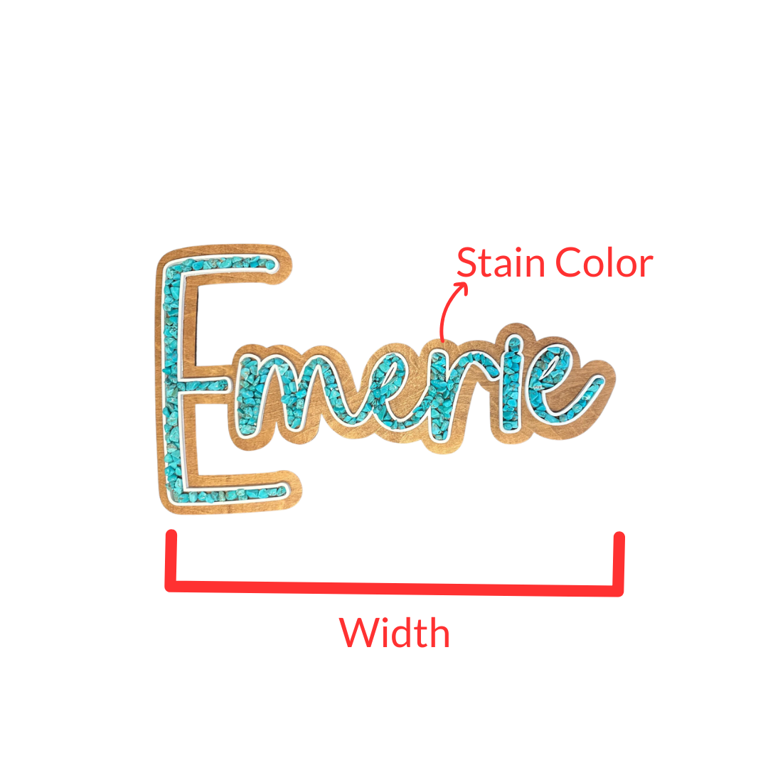 Custom Name Sign - Turquoise Stone