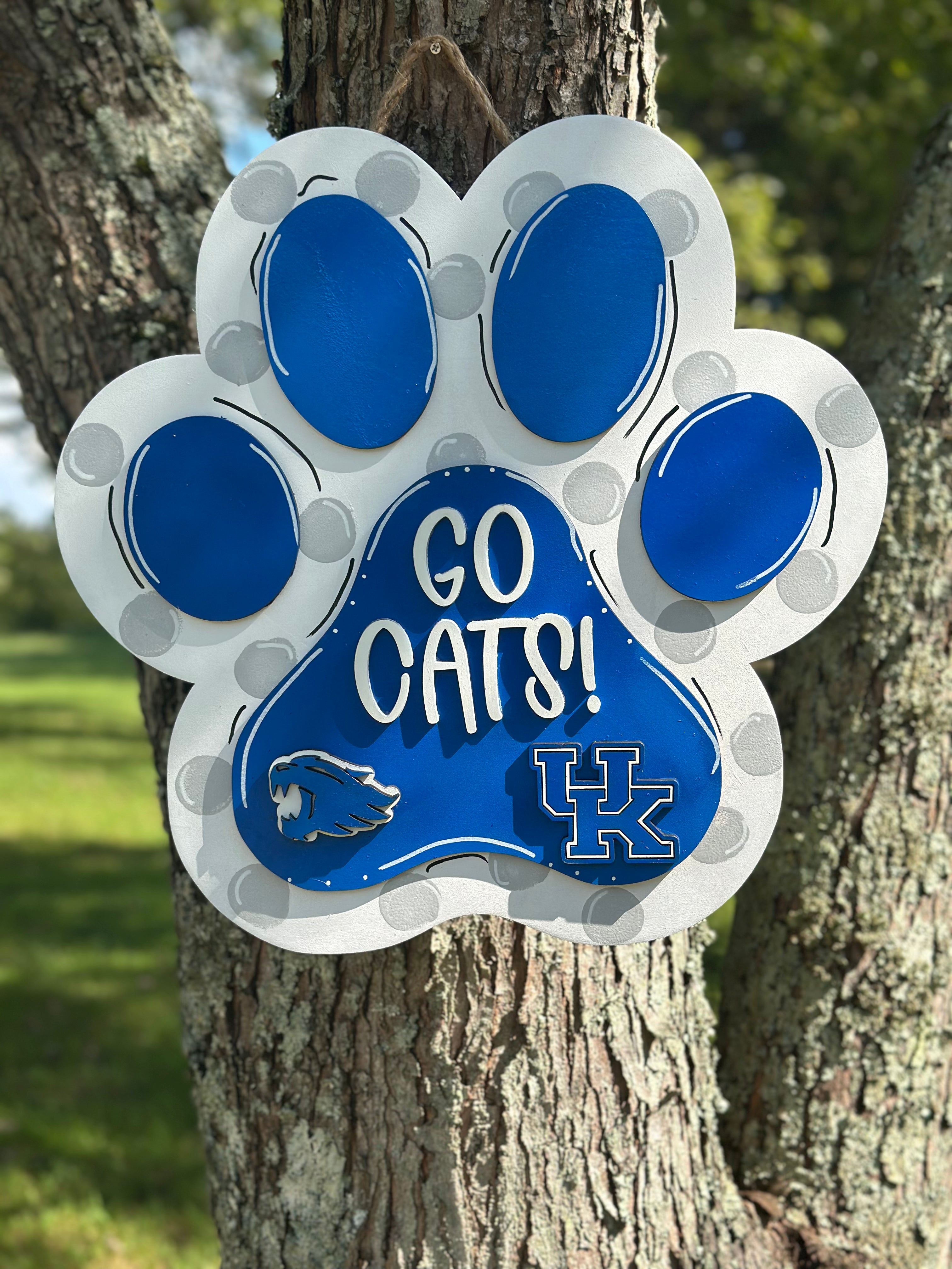 College mascot Welcome door hanger, Wildcats door hanger