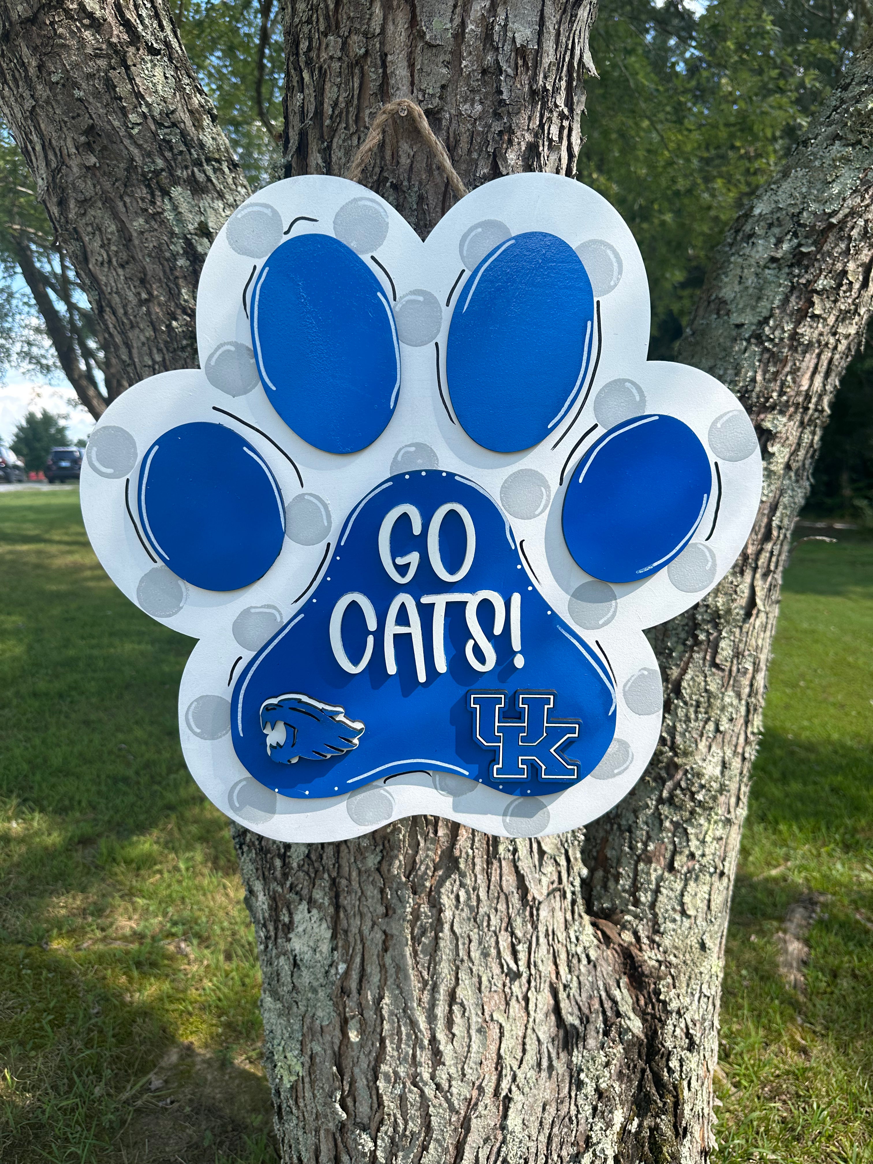 College mascot Welcome door hanger, Wildcats door hanger