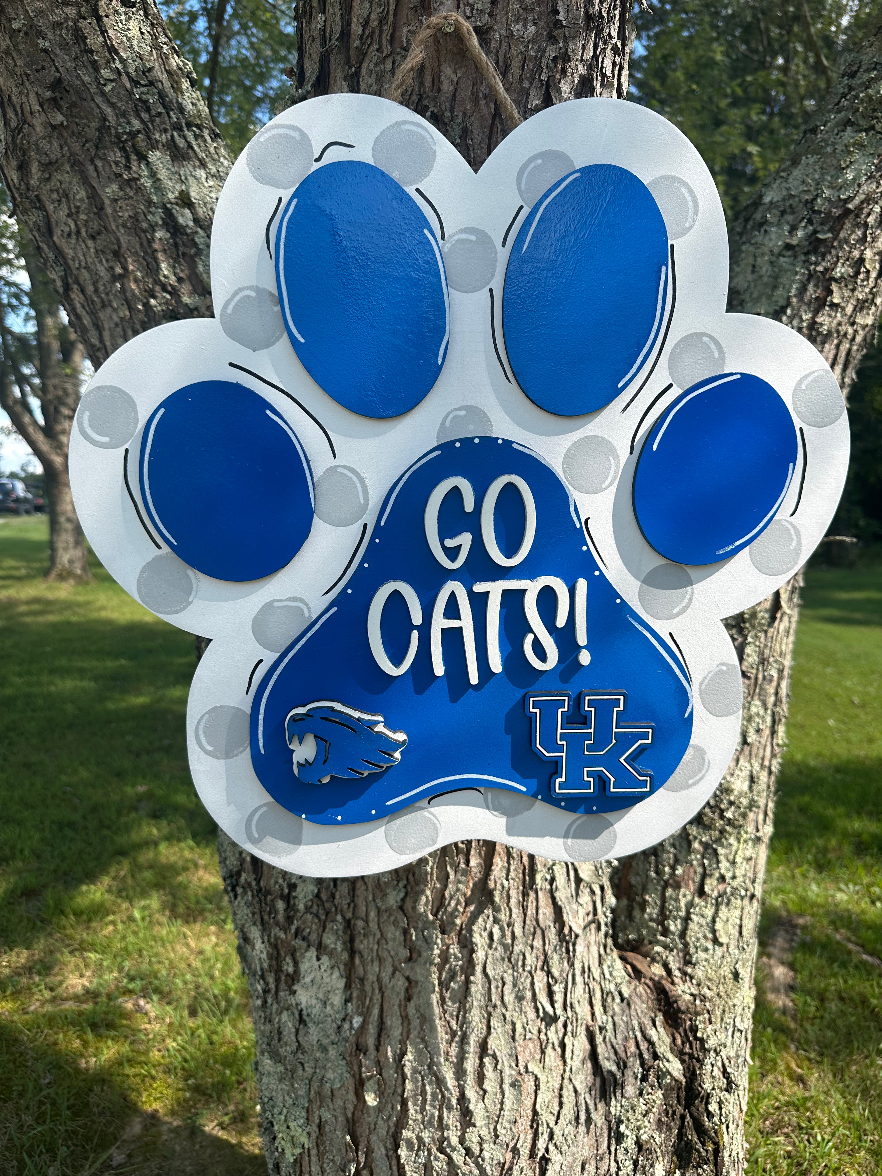 College mascot Welcome door hanger, Wildcats door hanger