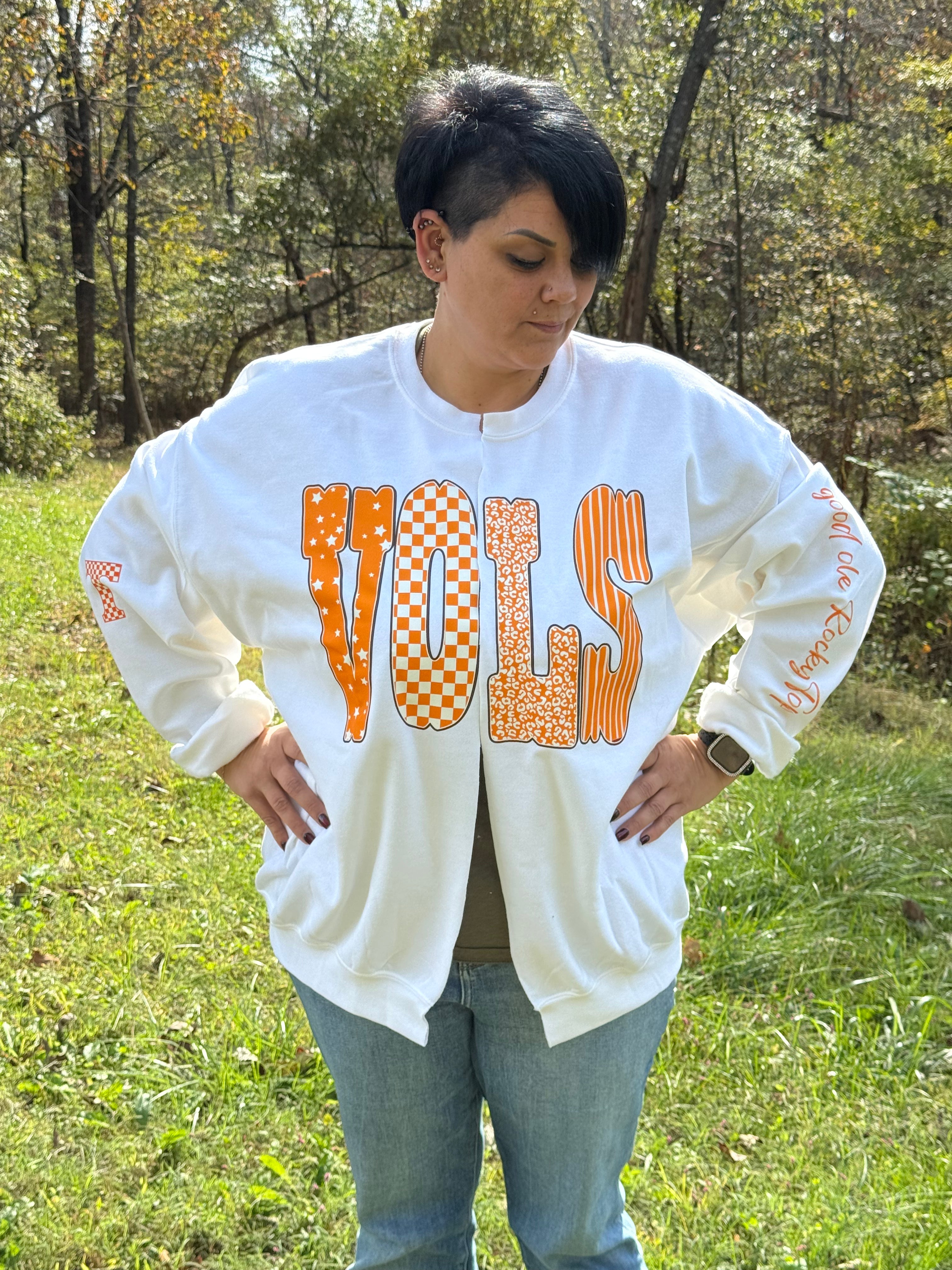 Sweatshirt Cardigan- UT team game day sweatshirt-University of Tennessee