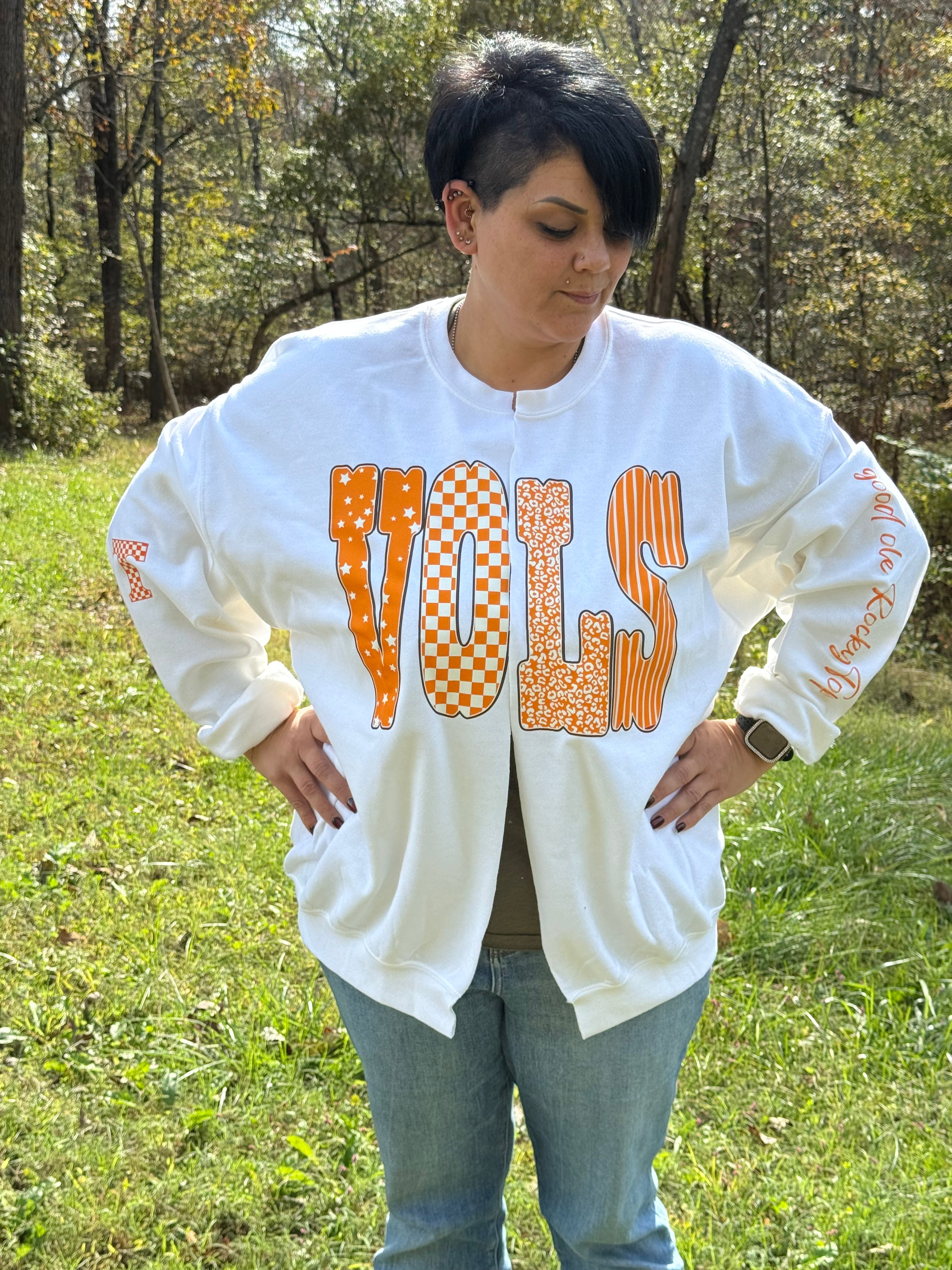 Sweatshirt Cardigan- UT team game day sweatshirt-University of Tennessee