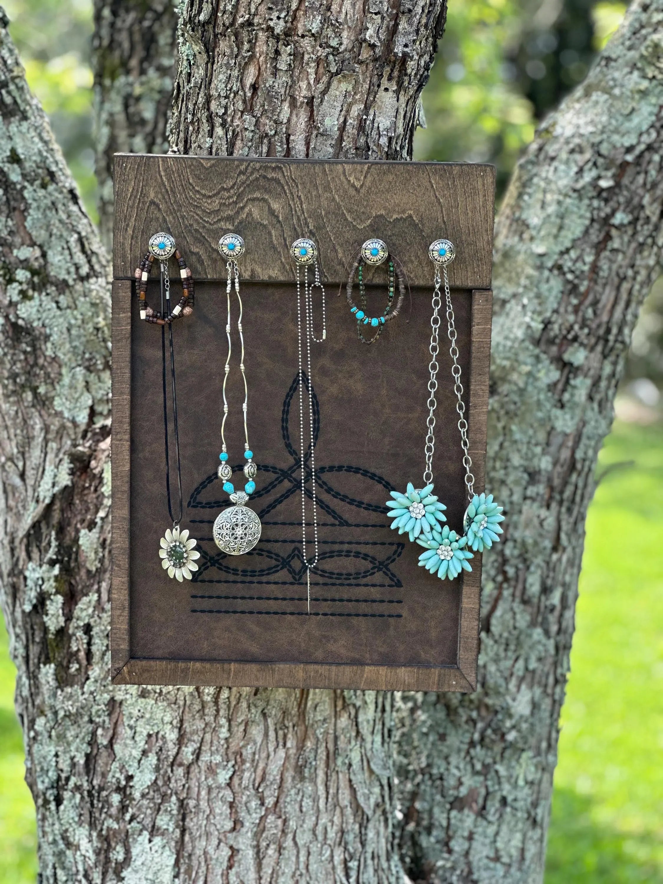 Western jewelry holder with Conchos