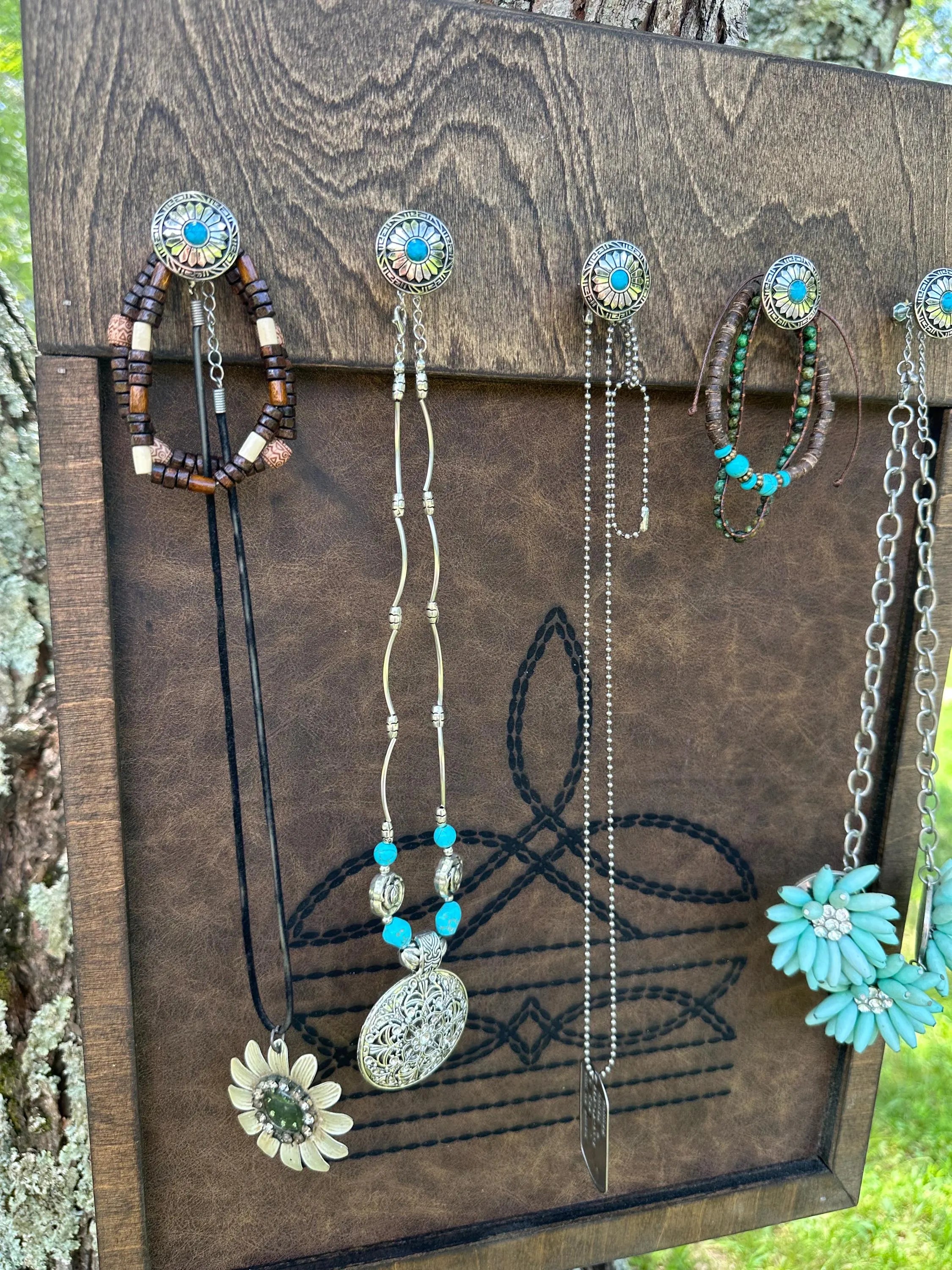 Western jewelry holder with Conchos