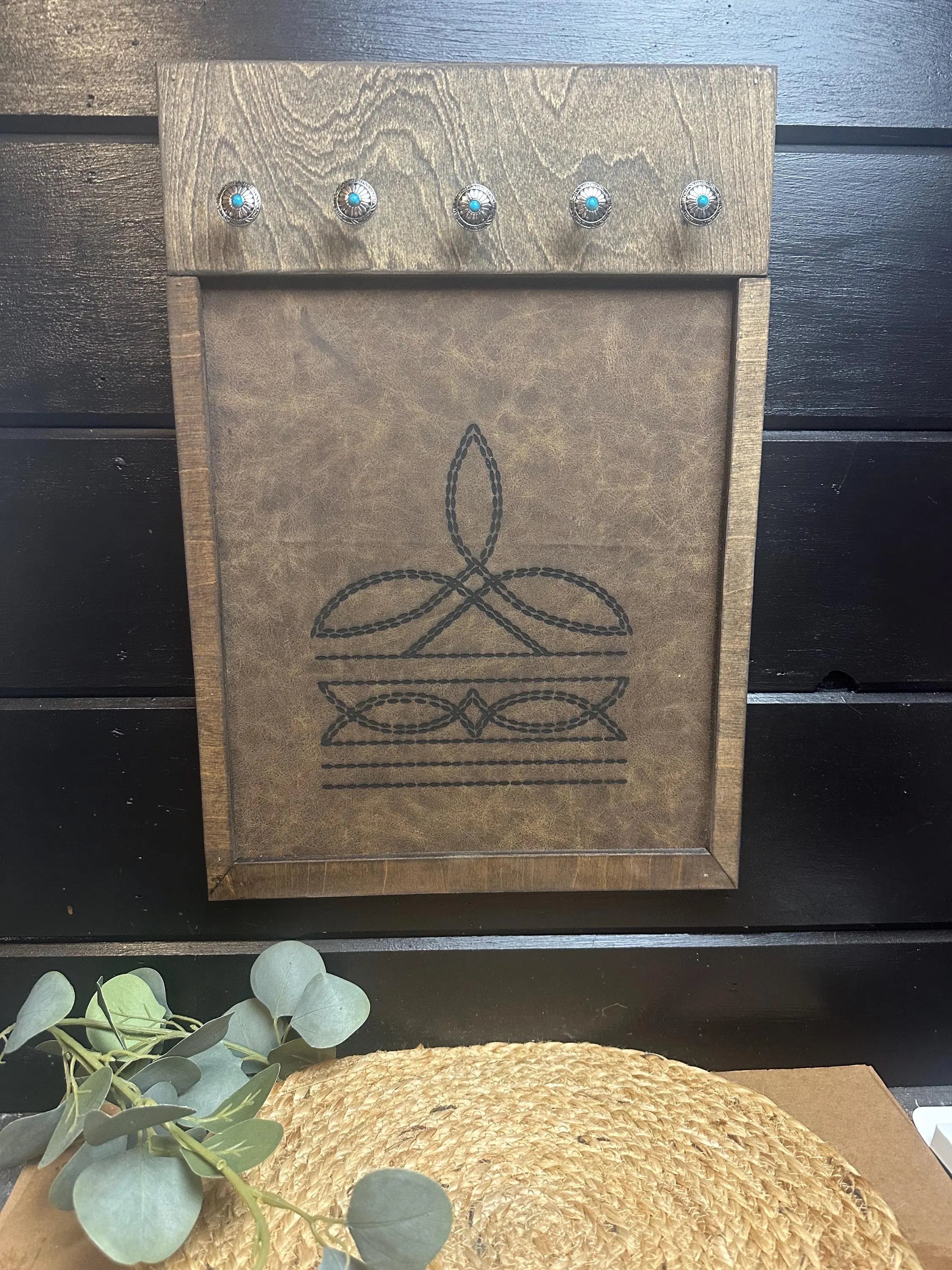 Western jewelry holder with Conchos