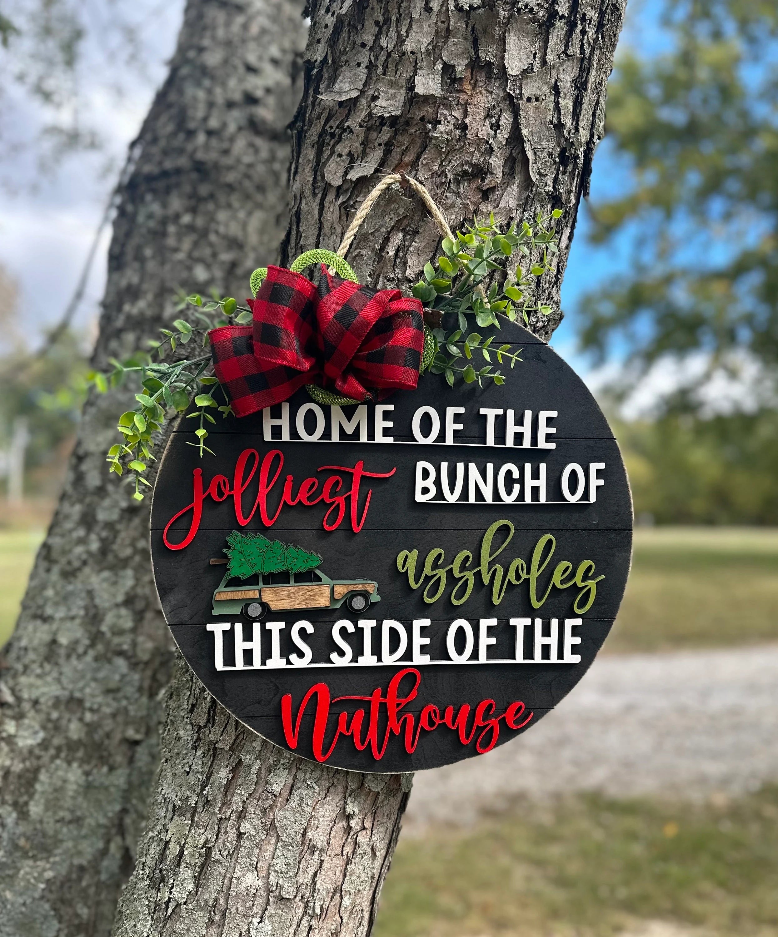 Jolliest Bunch of Assholes  Christmas door Hanger