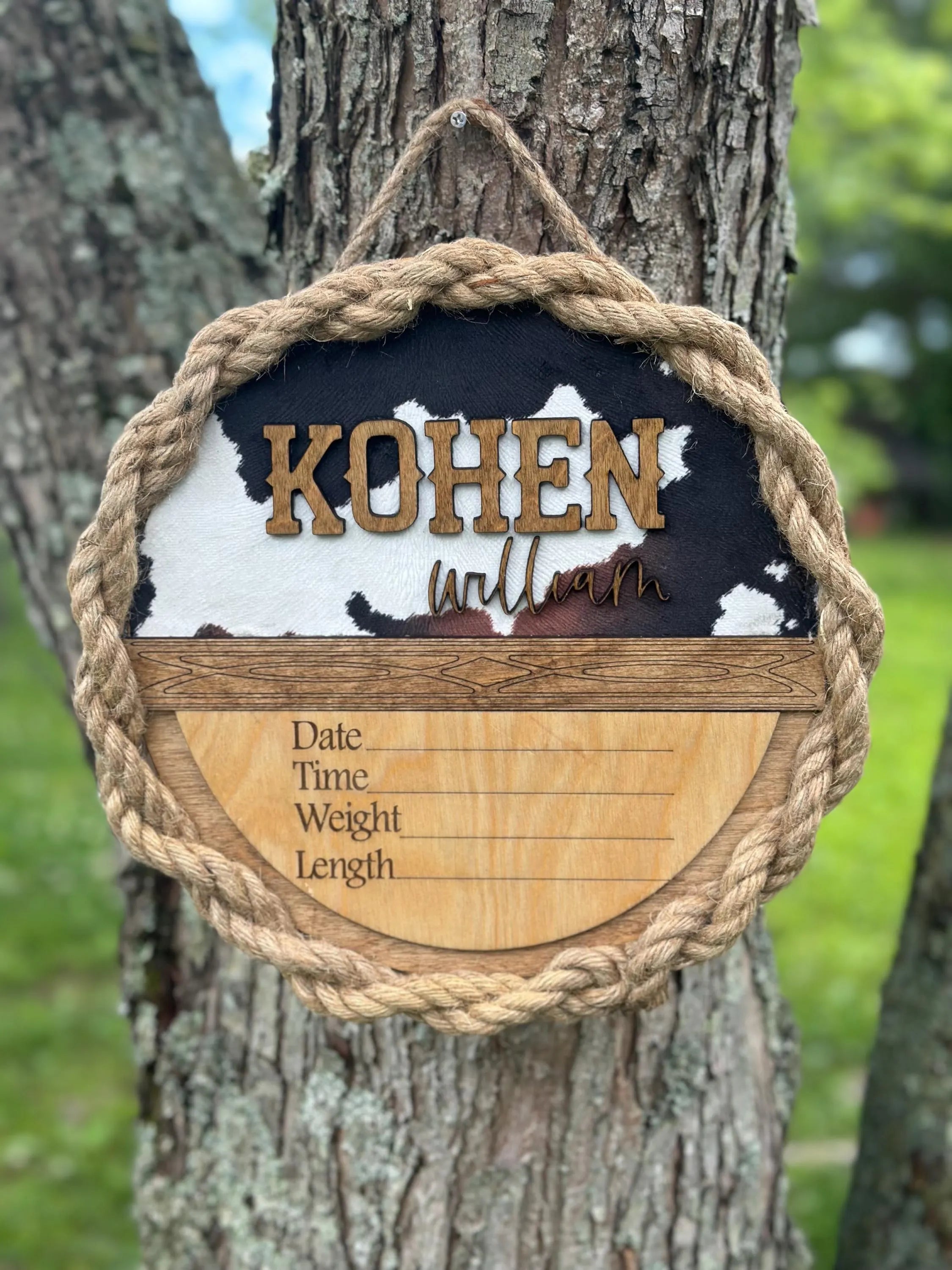 Western Baby announcement with Custom baby stats