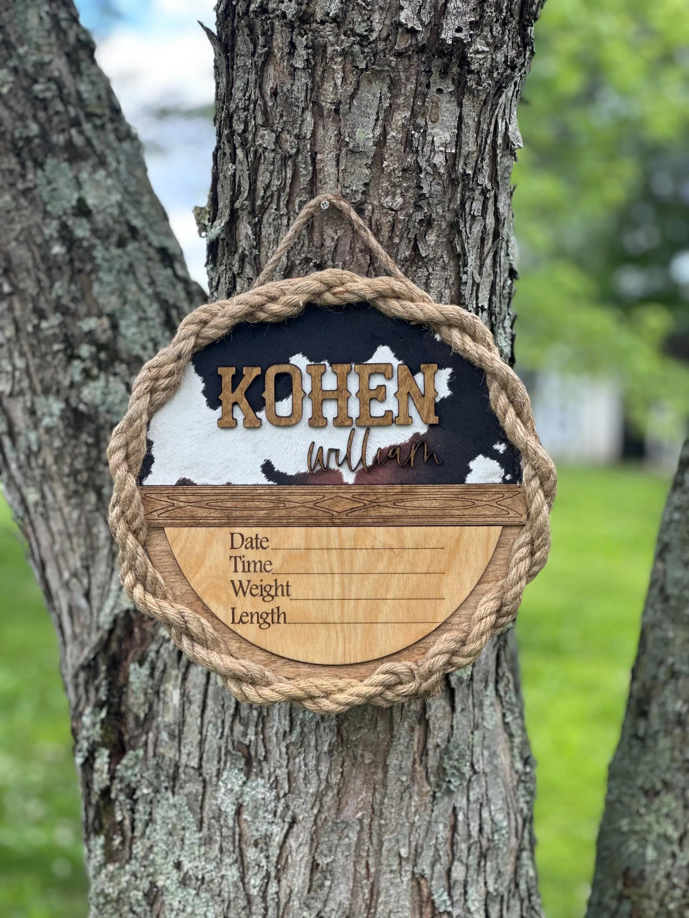 Western Baby announcement with Custom baby stats