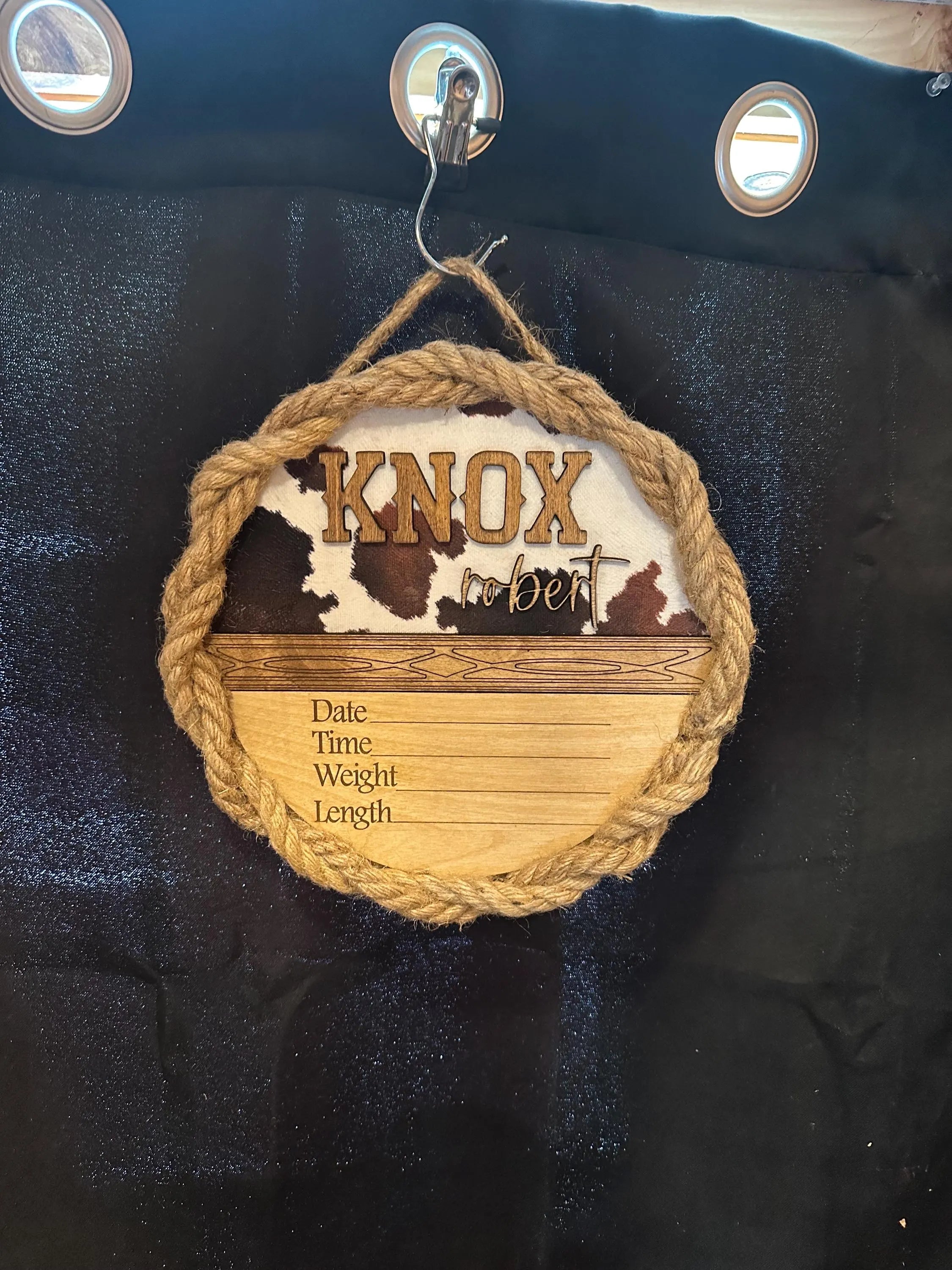 Western Baby announcement with Custom baby stats